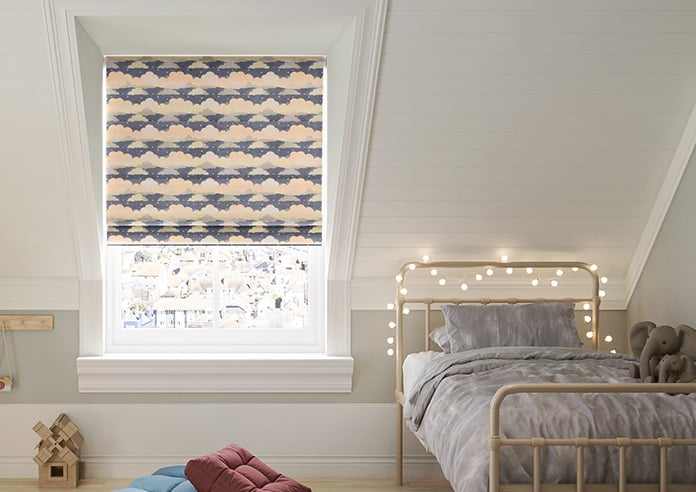 Cloudy Cosmos, Twinkle Grey - Motorised Roman Blind - Image 3